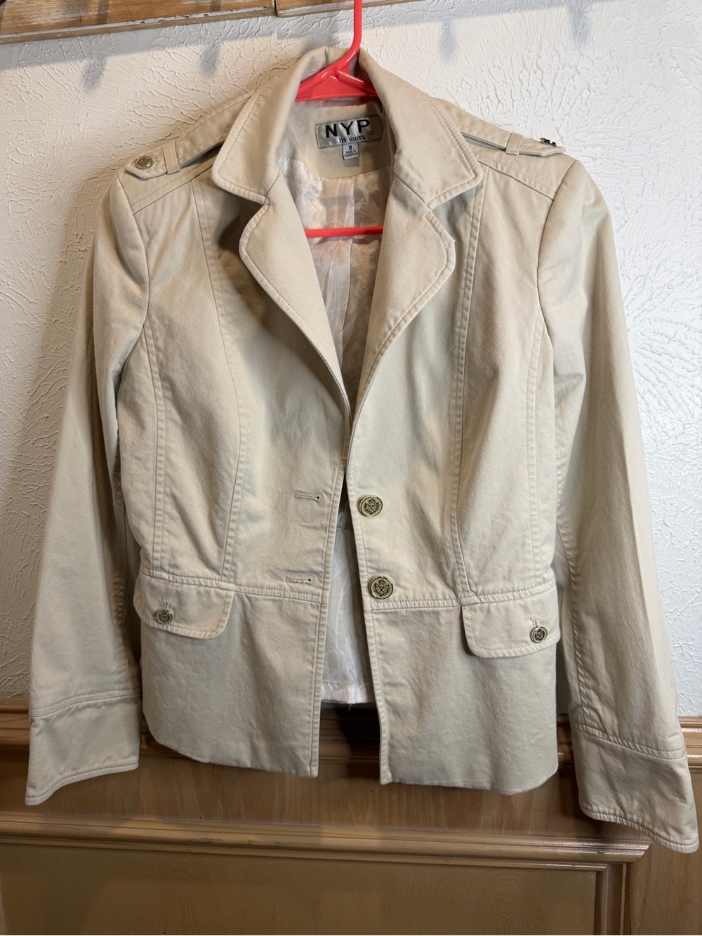 Women's Cream Tailored Cotton Jacket